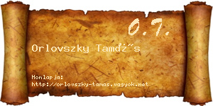 Orlovszky Tamás névjegykártya